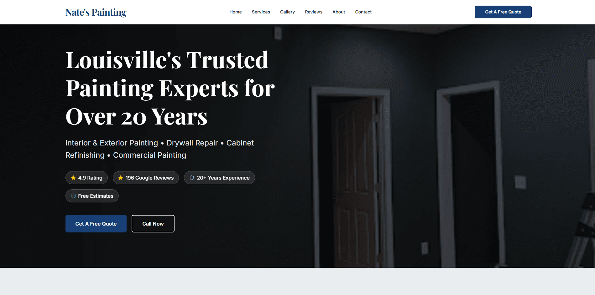 Nate's Painting homepage preview